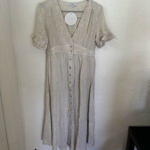 COPY - NEW Midi Beige Linen Dress